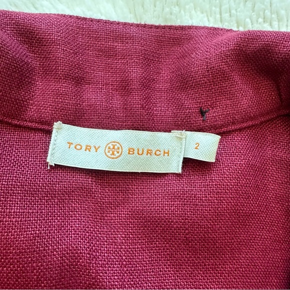 NEW!!! Tory Burch women linen top with crystals size 2 - Picture 6 of 11
